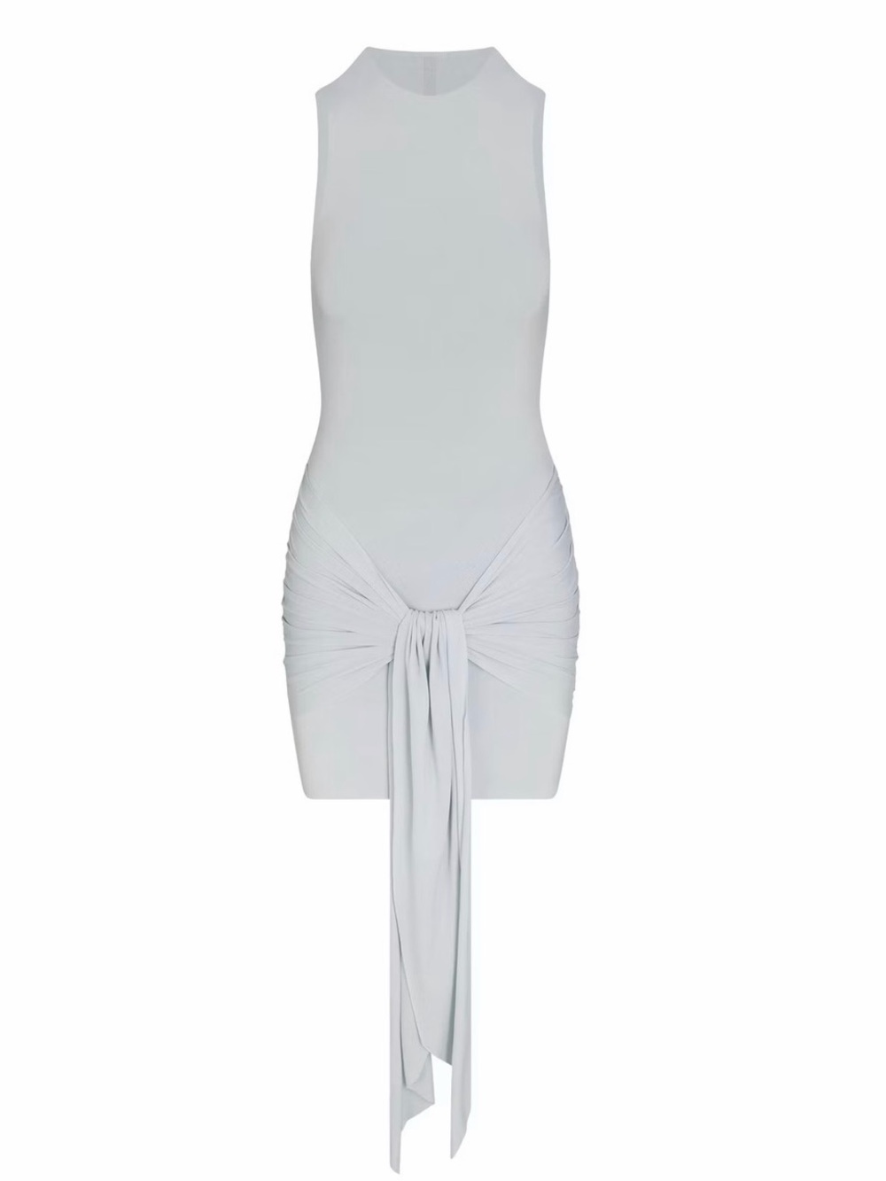 ✨ CUPRO JERSEY WRAP MINI DRESS — PEARL ✨